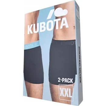 Boxerky 2-pack KUBOTA Pánské boxerky slipy bavlněné 2 ks černé s tyrkysovou barvou XXL