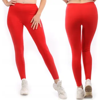 Dámské legíny Dámské dlouhé legíny Legíny LAEMI 461 Červené 4XL