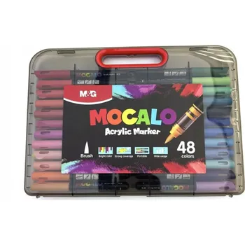 FIXY M&G MOCALO akrylové SADA 48 barev v kufříku ŠTĚTCOVÉ brush