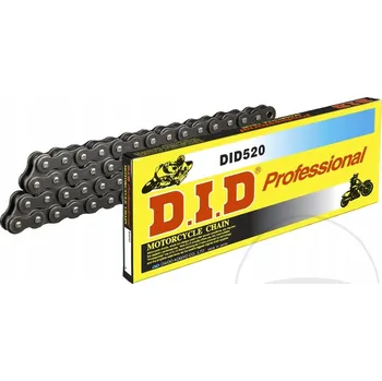 Řetězová sada pro motocykl DID 520-114 ŘETĚZ (114 ČLÁNKŮ) BEZ O-KROUŽKŮ (ROZEVŘENÝ + SPOJKA)