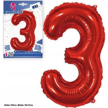 Balónek Ouda Party - Červený nafukovací balónek s číslem 100 cm, hliníkový