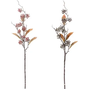 umělá květina Umělá větev s bobulemi - trvalá dekorace, mix růžových a modrých plodů Barva: Modrá