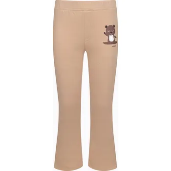 Dámské legíny Dívčí dlouhé kalhoty legíny flare béžové zvony 140 Yoga Bear Endo