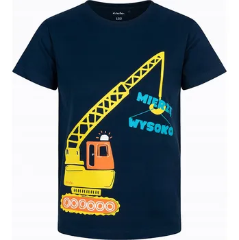 Chlapecké oblečení Chlapecké tričko dětské T-shirt tmavě modré 110 Bagr Endo