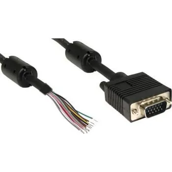 Video kabel RS PRO, A: Vnější VGA Volný konec Kabel VGA 2 m, Černá