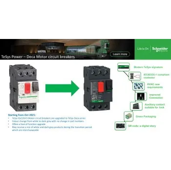 Jistič Ochranný jistič motoru 0,25 → 0,4 A 3P, 100 kA 690 V Schneider Electric TeSys