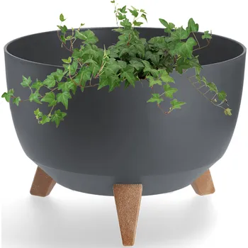 Květináč Šedý plast Květináč Kadax 33 cm x 33 x 23,3 cm