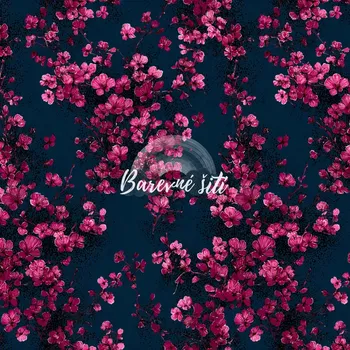 Úplet, Tmavě růžové kvítky (E) (Top kvalitní úplet Bella digitisk)