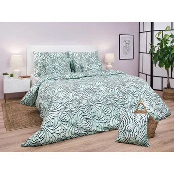 Povlečení Bavlněné povlečení 240x220, 2x 70x90 KOMFORT Iluze 2 mentol