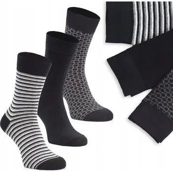 Pánské ponožky Pánské Ponožky Pako Jeans černé bavlněné 3-balení velikost 41-45