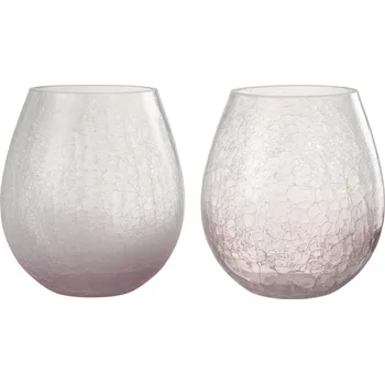 Svícen 2ks fialkový skleněný veliký svícen Hurricane Kraquel - Ø 18*20 cm