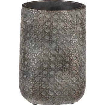 Váza Šedá betonová váza s mozaikou, stabilní design, 25 cm vysoká Barva: šedá