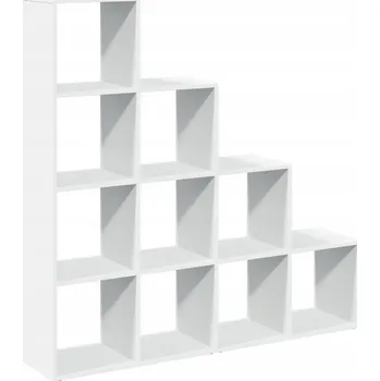Knihovna Regál dělicí stěna, 4 police, bílý, 131,5x29x131,5 cm