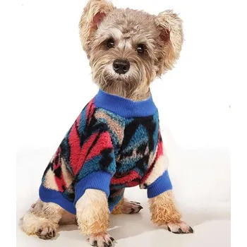 Obleček pro psa Svetr pro psy Polar Fleece Teplý a měkký Růžovo-modrý Velikost XS