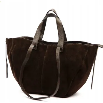 Kabelka Vera Pelle shopper kabelka z pravé kůže hnědá