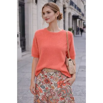 Dámský svetr Dámský svetr korálový s krátkým rukávem, měkký italský Uni