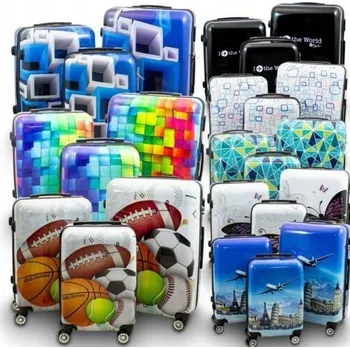 Sada pevných polykarbonátových kufrů Cube 115 l, vícebarevné