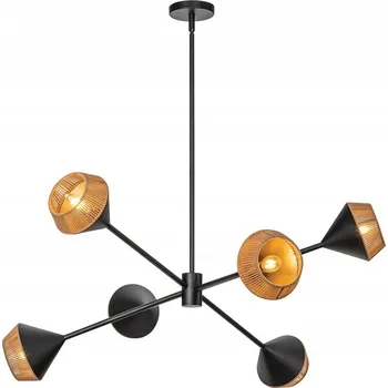 Industriální lustr černý pletené stínidla do obýváku 6 žárovek Alora Mood