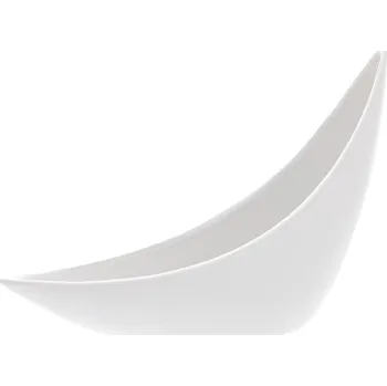 Váza Bílá keramická váza nízká - tvar vaničky pro moderní interiér Barva: bílá