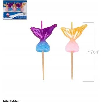 Dortová svíčka Narozeninové svíčky na dort OCÁSKY MOŘSKÉ PANNY barevné narozeniny EF