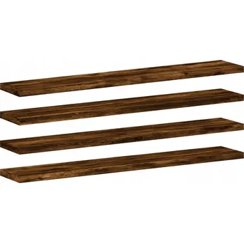 police VidaXL Nástěnné police, 4 ks, kouřový dub,