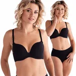 Vyztužená podprsenka černá hladká plunge Lemax Leila 75F