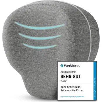 Polštář Ortopedický kolenní polštář z paměťové pěny s šedým potahem