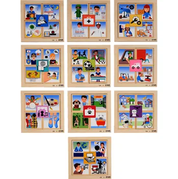 ostatní stavebnice ROLF Education Set dřevěných puzzlí Povolání (10 skládaček)