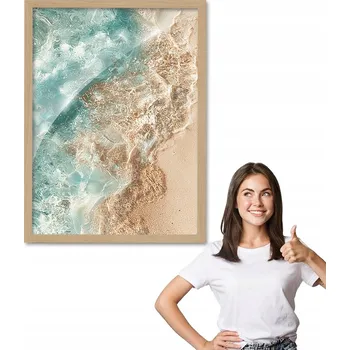 Obraz Obraz s rámem vzor VLNA MOŘE VODA, dřevěný rámeček 40x50 plexisklo, do obýváku