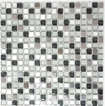 Obklad Mozaika WzorcowniaStudio 30,5 x 32,2 cm, odstíny šedé a stříbrná