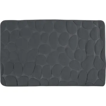 Protiskluzová podložka MSV Koupelnová předložka Pebbles 40 × 60 cm tmavě šedá