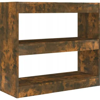 Knihovna VidaXL Regál na knihy/přepážka, kouřový dub, 80x30x72 cm