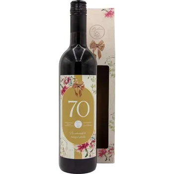 Dárkové víno v krabičce 0,75l - Květiny 70 Merlot