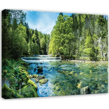 Obraz OBRAZ LES ŘEKA PŘÍRODA STROMY KRAJINA DO LOŽNICE OBÝVÁKU NA PLÁTNĚ 100x70