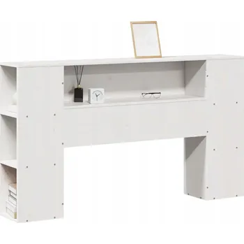 Čelo postele s úložným prostorem bílé 150 cm masivní borovice