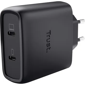 Adaptér k notebooku TRUST MAXO 65W 2P USB-C GAN CHARGER WHT 25526 - neoriginální
