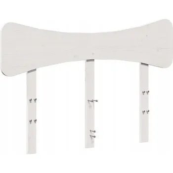 Čelo postele, bílé, 135 cm, masivní borovicové dřevo