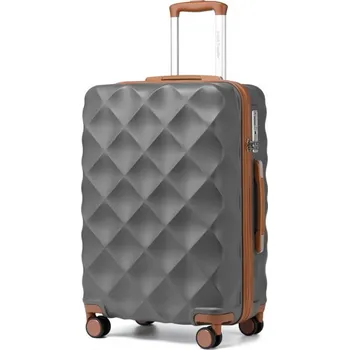 KONO ultralehký skořepinový kufr - ABS/polykarbonát - šedo hnědá - 57L K2395L