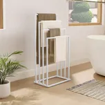 ModernHome Stojan na ručníky se 4 příčkami – bílá