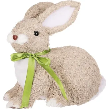 Velikonoční dekorace Béžový slaměný zajíc - veselá velikonoční dekorace 30 cm Barva: Béžová