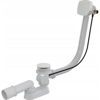 Sifon Vanový sifon s funkcí napouštění přepadem, bílý-lesk