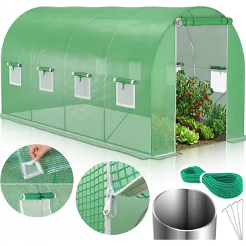 Skleník ZAHRADNÍ FÓLIOVNÍK 10m2 SKLENÍK PEVNÁ KONSTRUKCE FOLIOVÝ TUNEL 2,5x4x2m