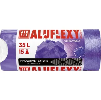 Pytle na odpadky Sáčky na odpad ALUFIX Aluflexy vonné LDPE 35l 15ks fialové