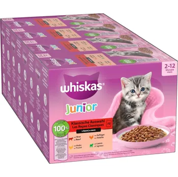 144x85g Whiskas Junior Jumbopack kapsičky - klasický výběr v omáčce