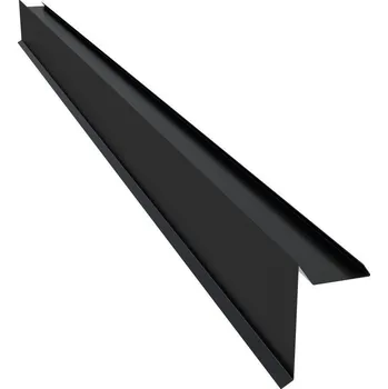 plechová krytina Blachotrapez Štítové lemování spodní Pladur Relief IceCrystal 2000 mm RAL 9005 černá 1 ks