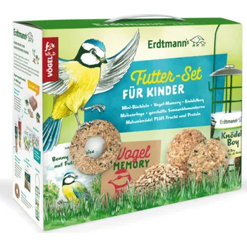 Krmivo pro ptáka Dětská sada krmítka s krmivem Erdtmanns