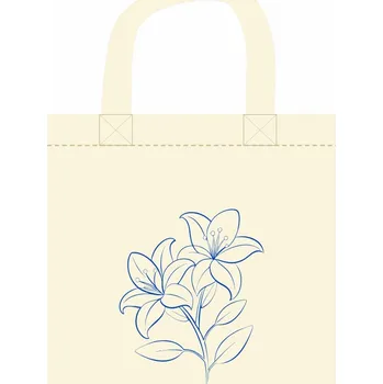 Nákupní taška Bavlněná taška 6l KRÉM Lilie modrá