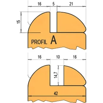 Fréza RH+ Sada nožů A pro hlavičku na interiérové dveře (profil + kontra profil) Pro hlavičku na interiérové dveře