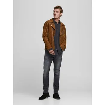 Pánská košile Jack & Jones Košile Sheridan 12138115 Černá Slim Fit XXL