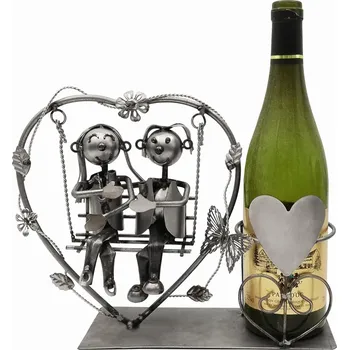 Obraz Stojan na víno kovový na láhev 0,75 l "PARA LOVE" Ideální jako Dárek